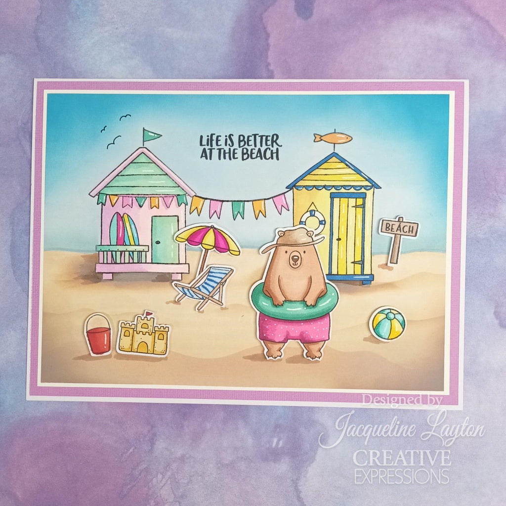 Creative Expressions Life's A Beach Clear Stamps cec1095 life is better