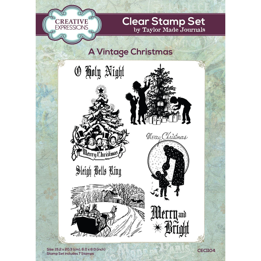 Creative Expressions A Vintage Christmas Clear Stamps cec1104