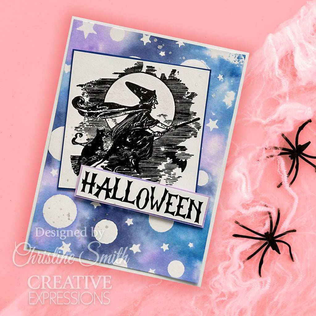 Creative Expressions Vintage Halloween Clear Stamps cec1108 witch