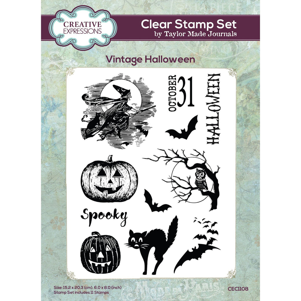 Creative Expressions Vintage Halloween Clear Stamps cec1108