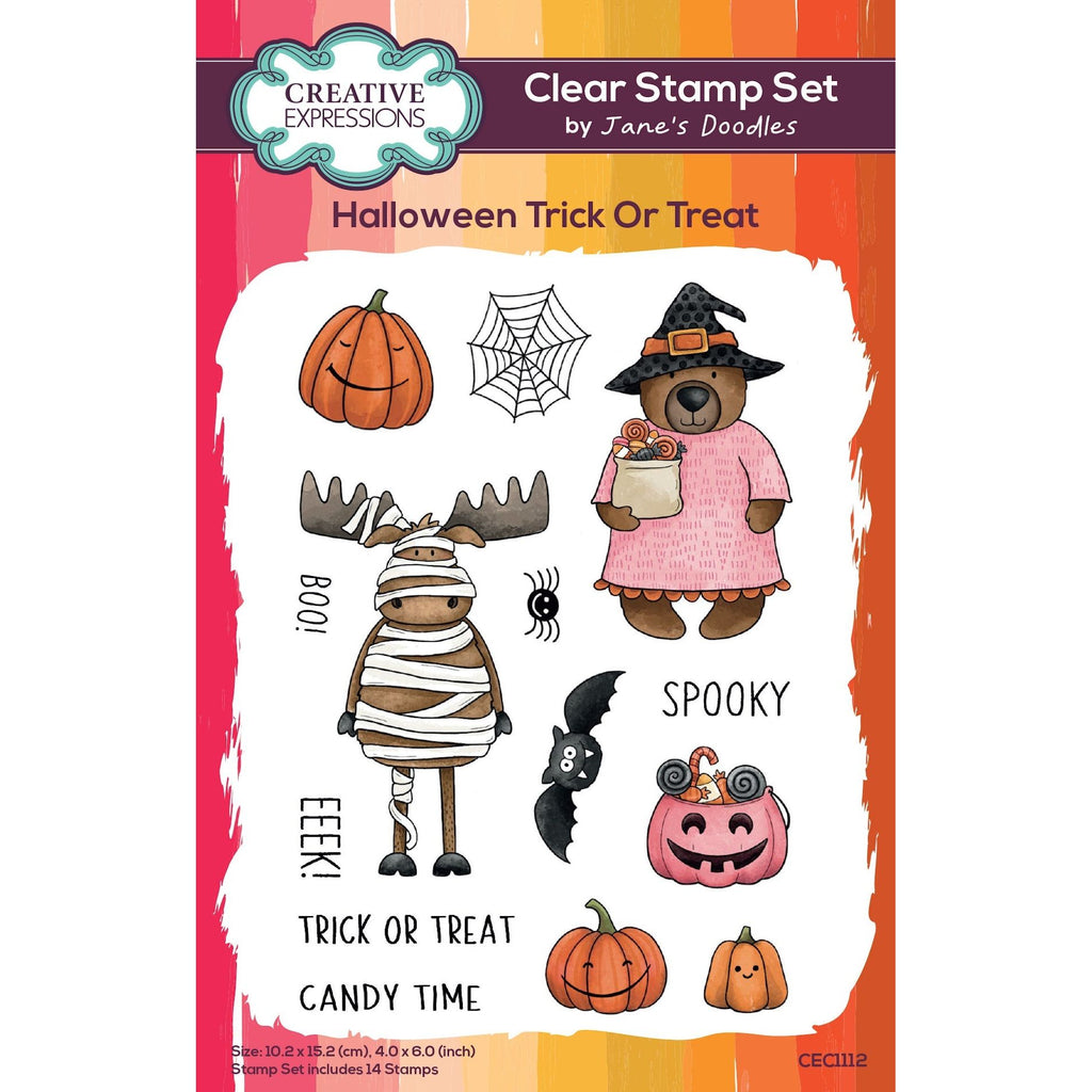 Creative Expressions Halloween Trick Or Treat Clear Stamps cec1112