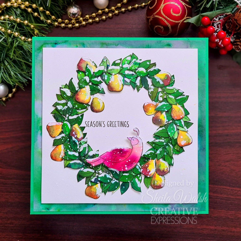 Creative Expressions Partridge Clear Stamps cec1118 wreath