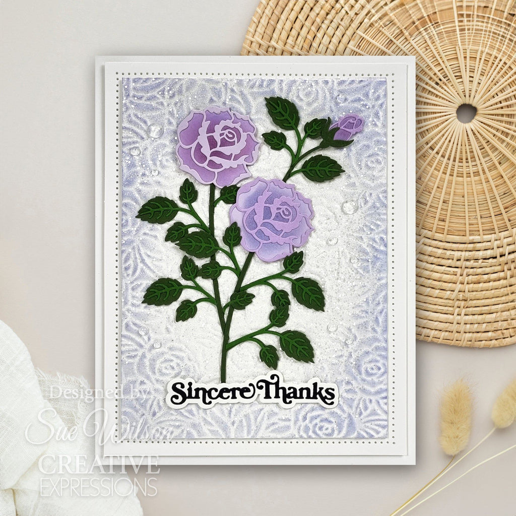 Creative Expressions Layered Flowers Garden Rose Dies ced25060 sincere thanks