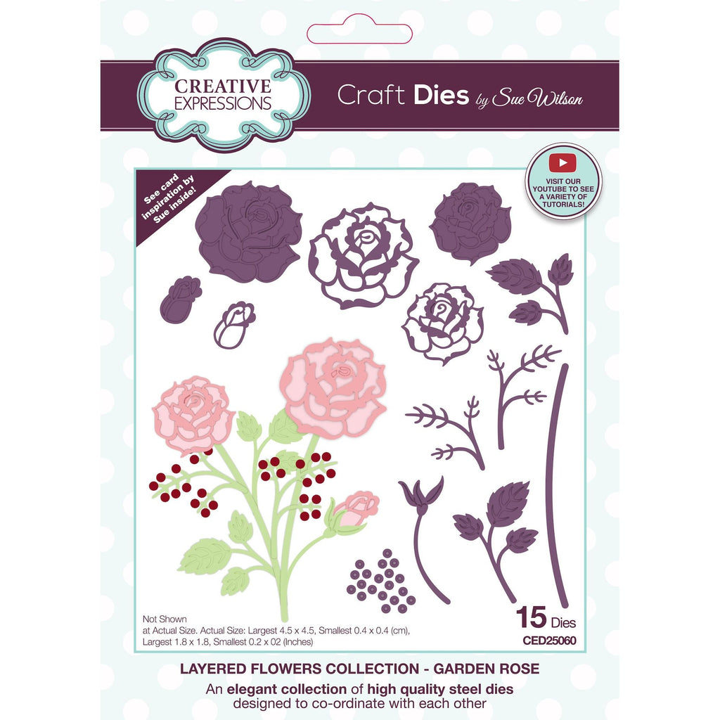 Creative Expressions Layered Flowers Garden Rose Dies ced25060