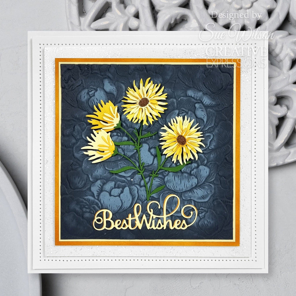 Creative Expressions Layered Flowers Aster Dies ced25063 best wishes