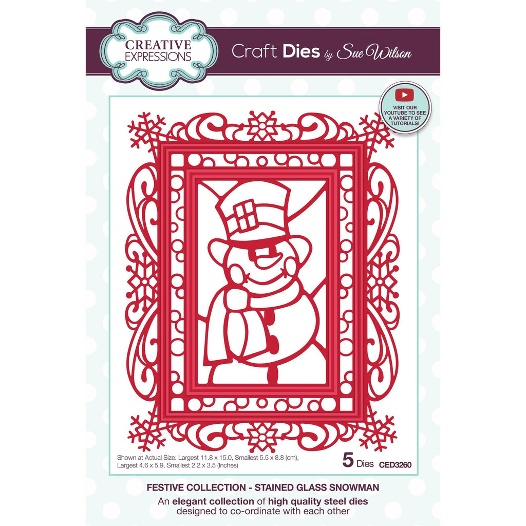 Creative Expressions Stained Glass Snowman Festive Collection Dies ced3260