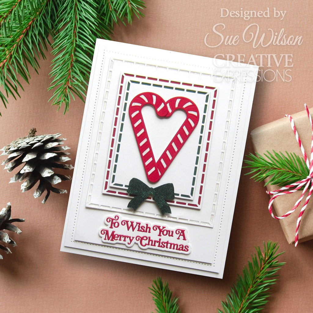 Creative Expressions Candy Canes Dies ced3277 wish you a merry christmas