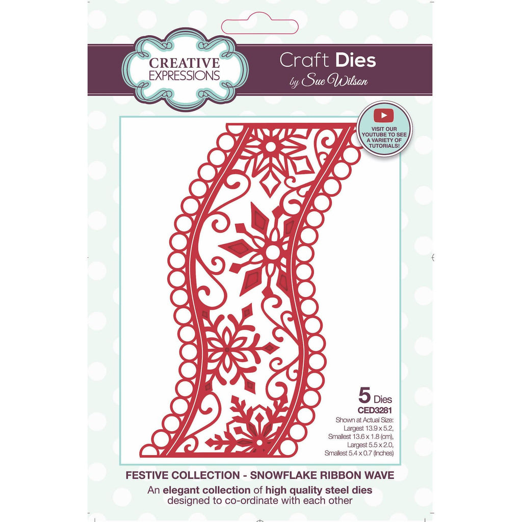 Creative Expressions Snowflake Ribbon Wave Dies ced3281