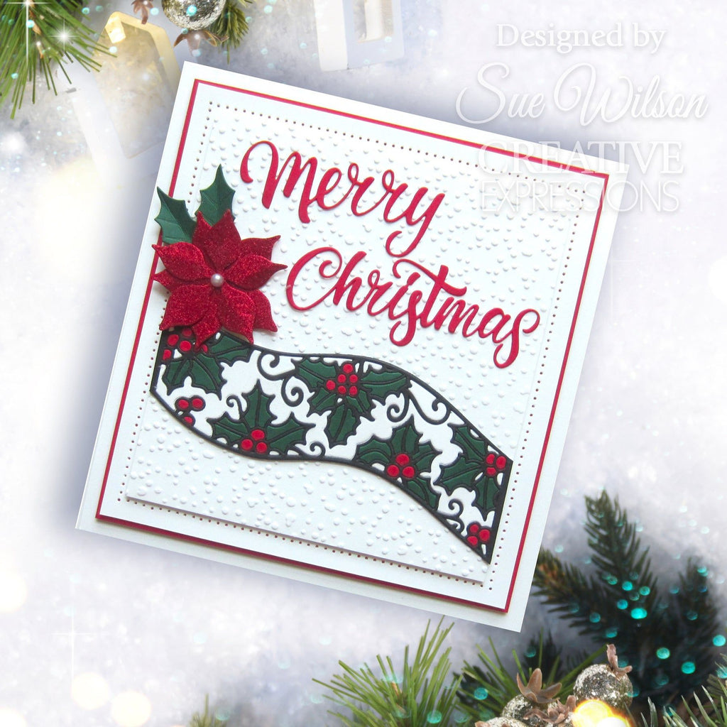 Creative Expressions Holly Ribbon Wave Dies ced3283 merry christmas