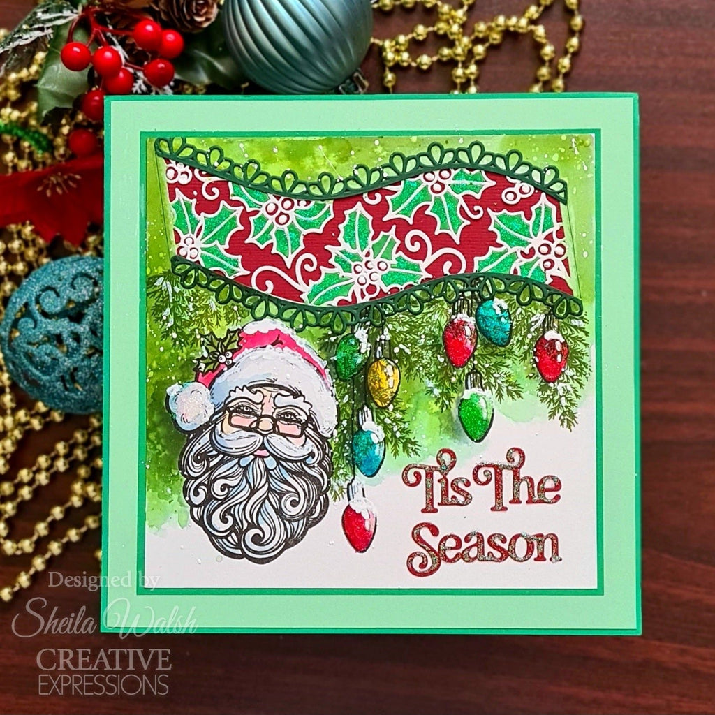 Creative Expressions Holly Ribbon Wave Dies ced3283 tis the season