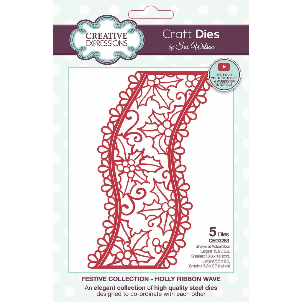 Creative Expressions Holly Ribbon Wave Dies ced3283