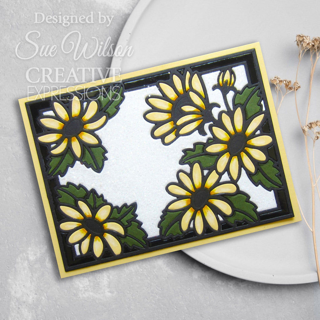 Creative Expressions Wild Daisy Cover Plate Die ced4491 yellow flowers