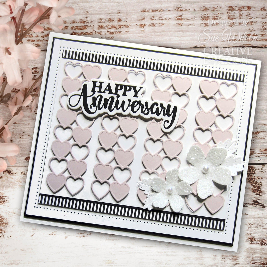 Creative Expressions Checkered Heart Dies ced7149 anniversary card