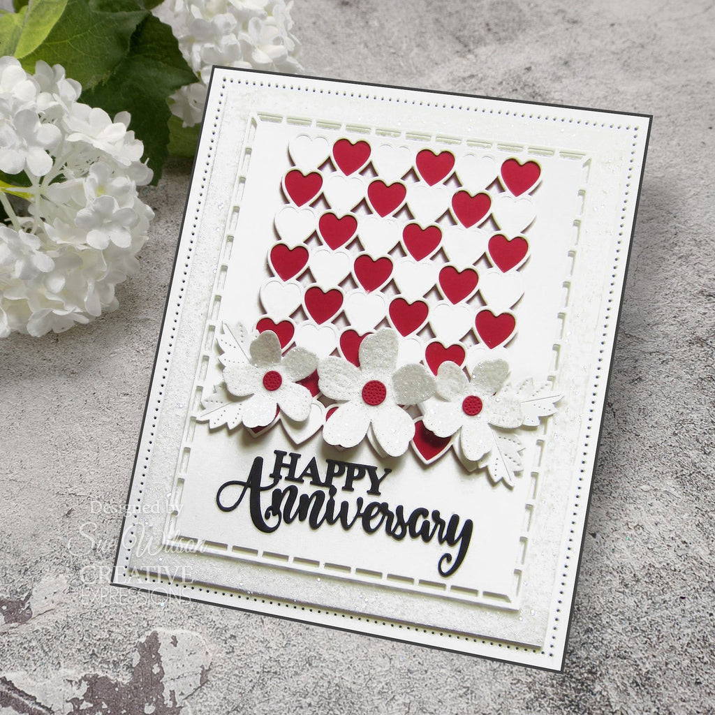 Creative Expressions Checkered Heart Dies ced7149 anniversary heart card