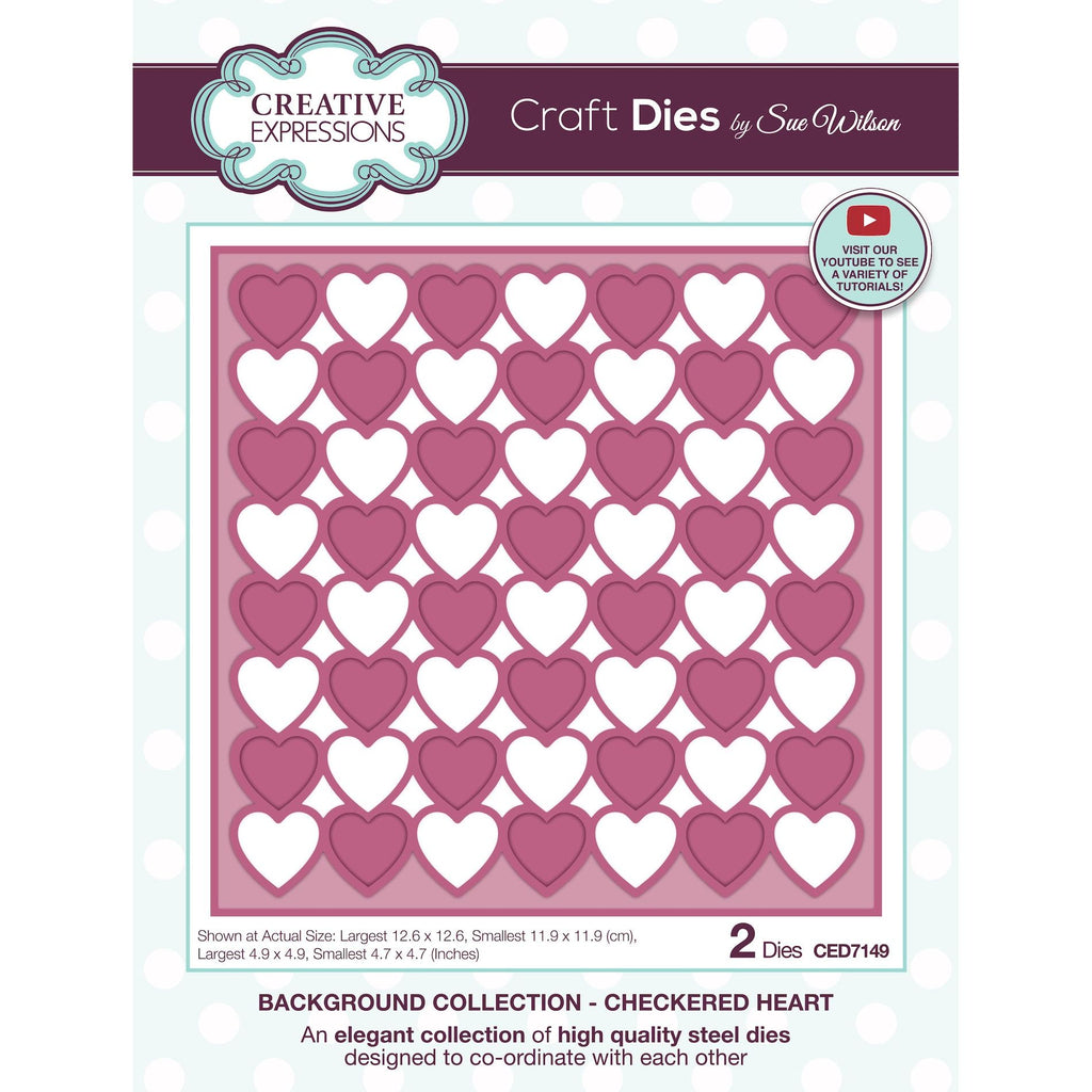 Creative Expressions Checkered Heart Dies ced7149