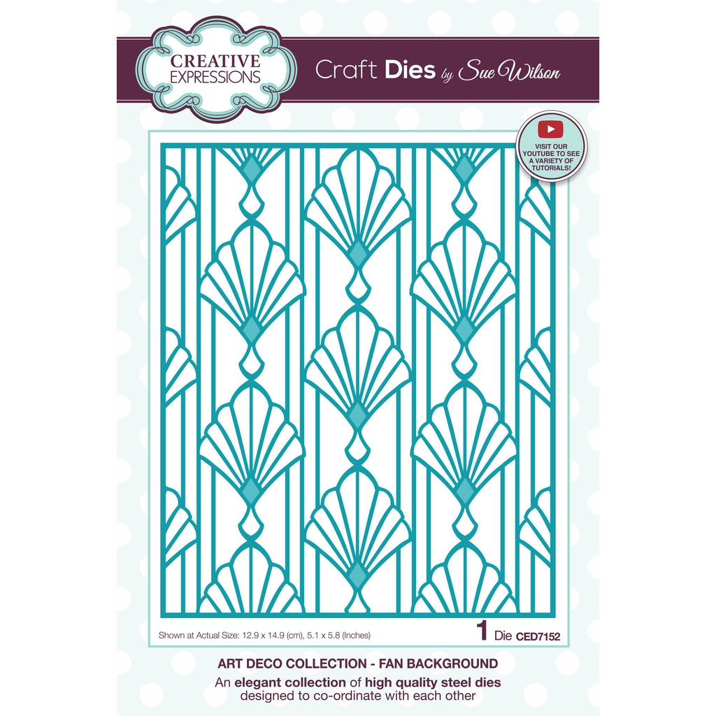 Creative Expressions Fan Background Art Deco Die ced7152