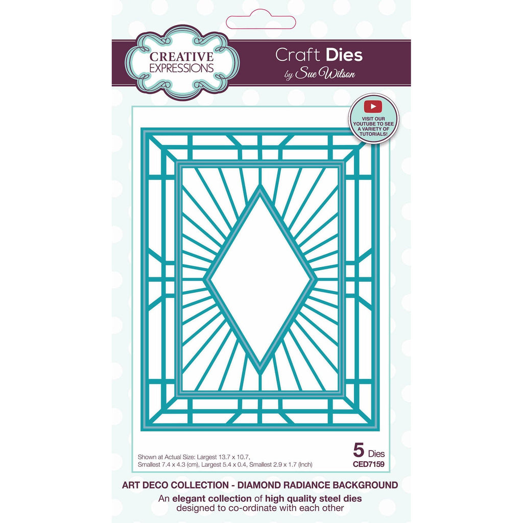 Creative Expressions Art Deco Diamond Radiance Background Dies ced7159