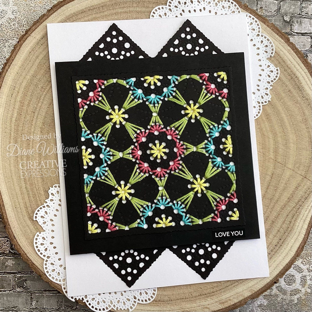 Creative Expressions Circles Mandala Background Dies cedjr071 string flower card