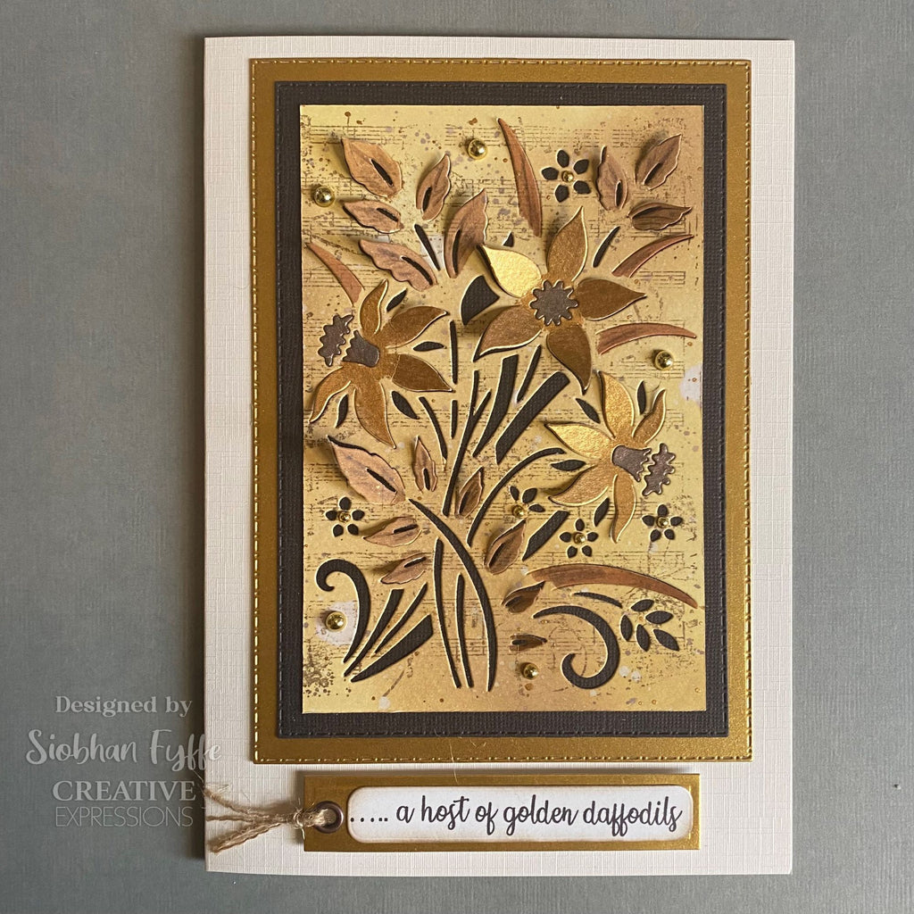 Creative Expressions Dancing Daffodils Paper Cuts Cut & Lift Die cedpc1227 music and daffodil card