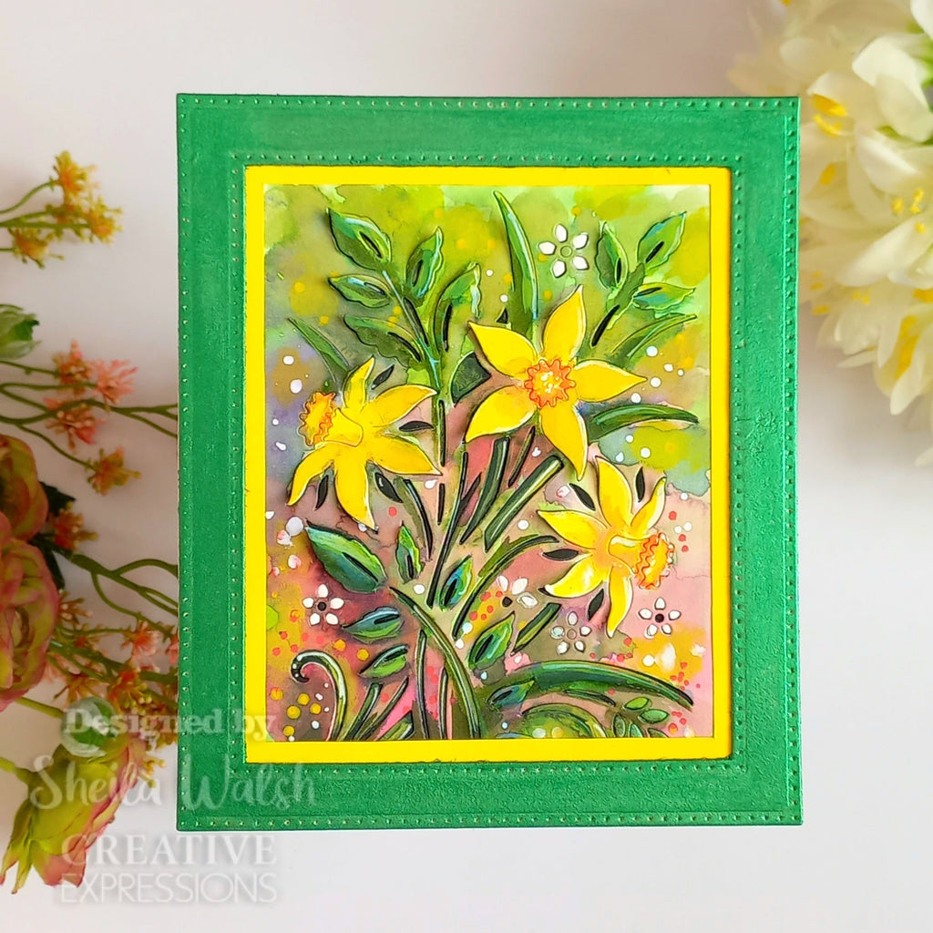 Creative Expressions Dancing Daffodils Paper Cuts Cut & Lift Die cedpc1227 watercolor card