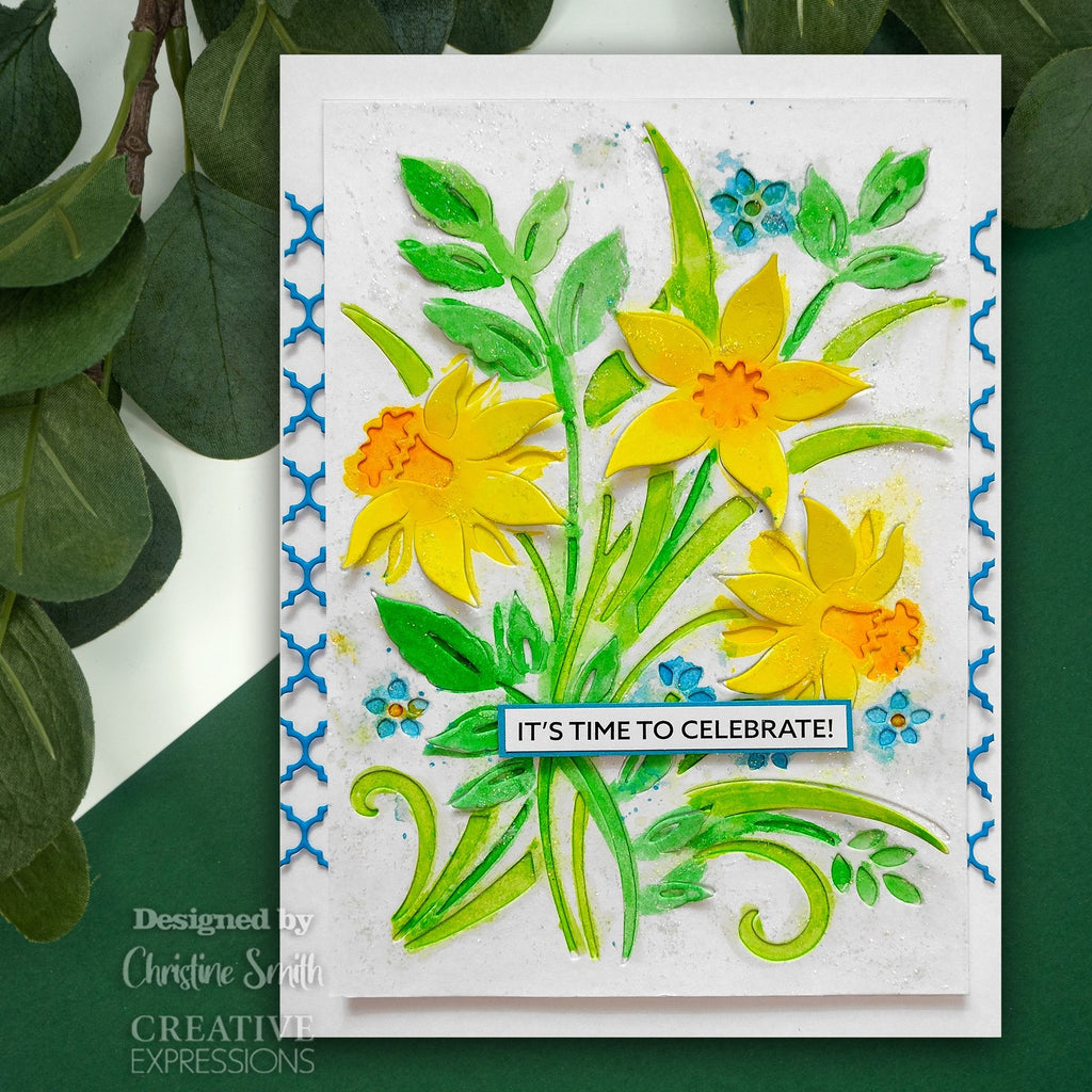 Creative Expressions Dancing Daffodils Paper Cuts Cut & Lift Die cedpc1227 time to celebrate card