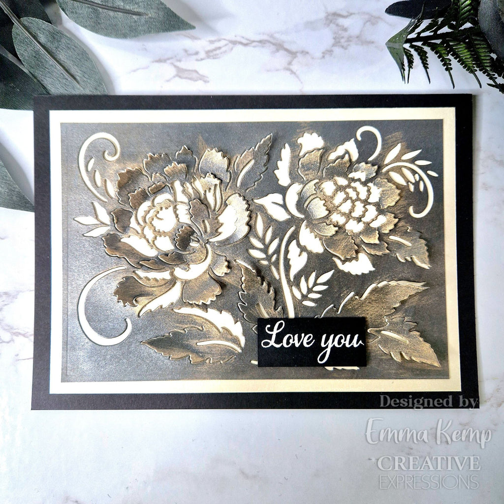 Creative Expressions Passionate Peonies Paper Cuts Cut & Lift Die cedpc1230 love you card