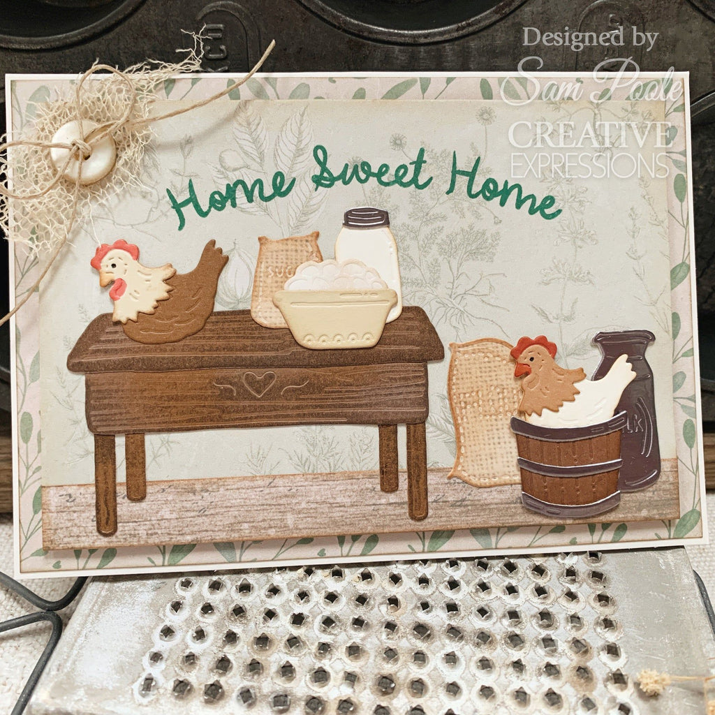 Creative Expressions Rustic Homestead Kitchen Shelf Dies cedsp030 home sweet home