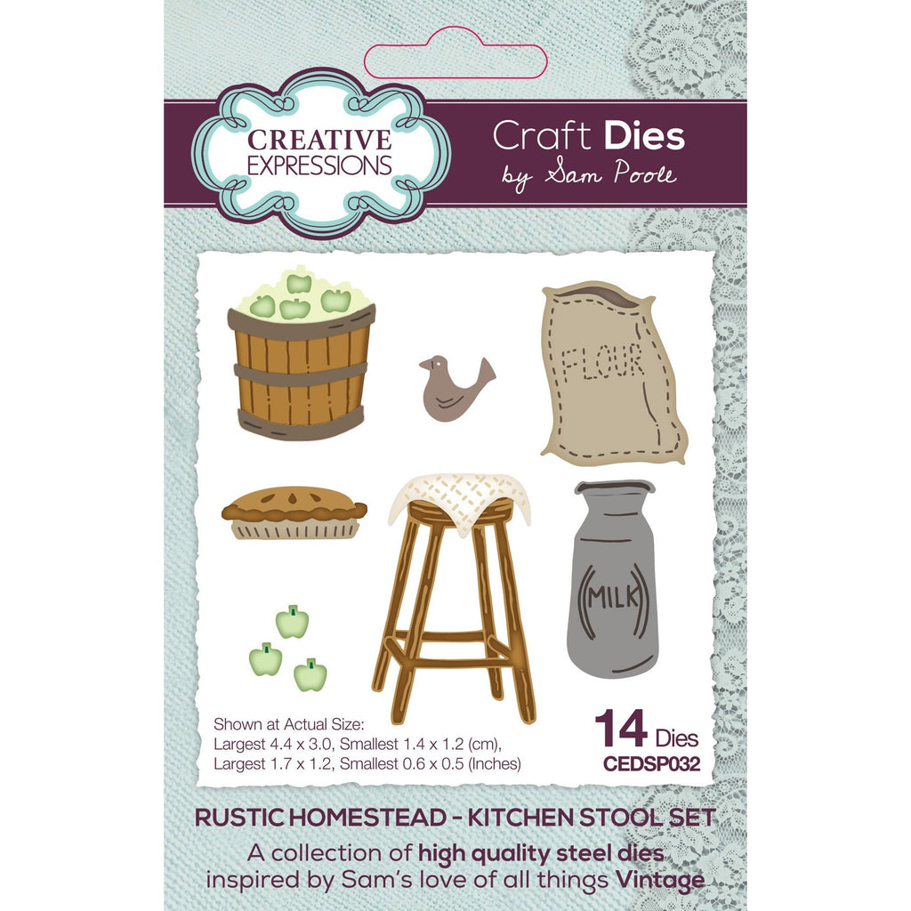 Creative Expressions Rustic Homestead Kitchen Stool Set Dies cedsp032