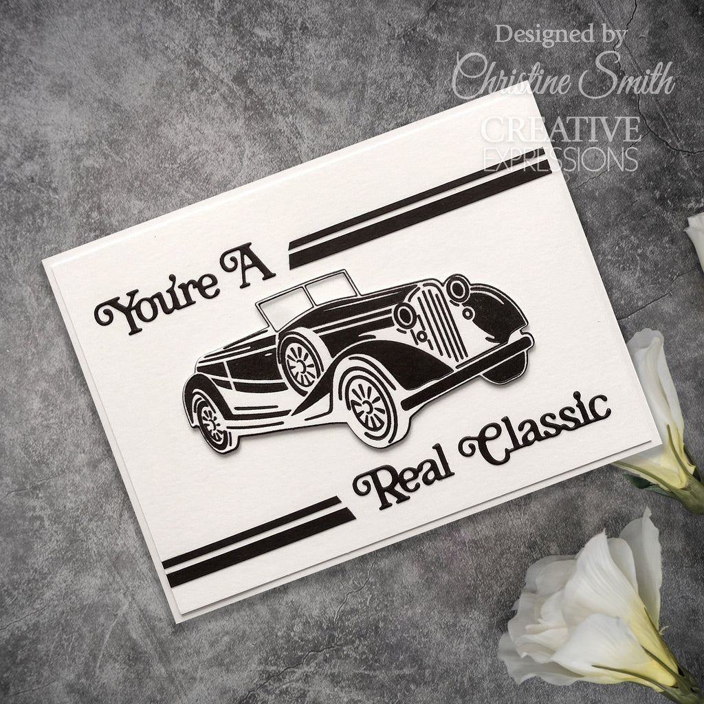 Creative Expressions You're A Real Classic Dies cedss047 vintage car