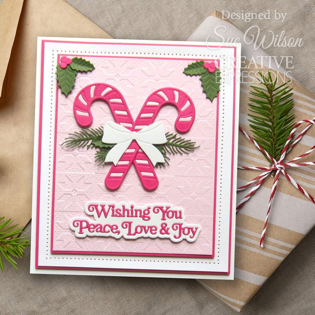 Creative Expressions Wishing You Peace Love & Joy Dies cedss054 candy canes