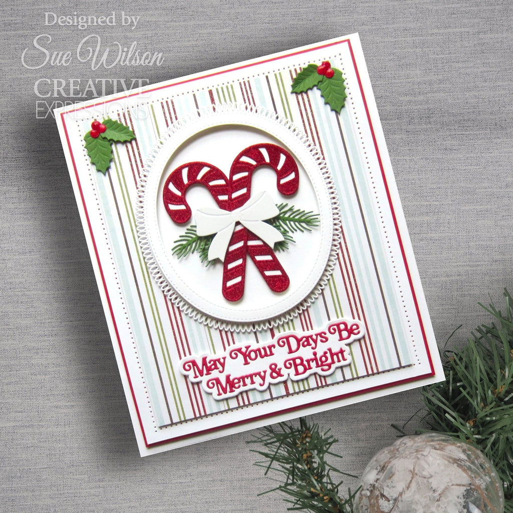 Creative Expressions May Your Day Be Merry & Bright Dies cedss055 candy canes