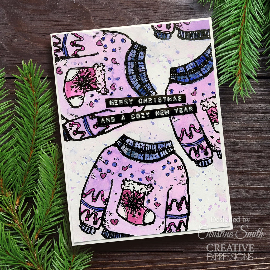 Creative Expressions Merry Cutemas Clear Stamps cejdcs025 sweater card