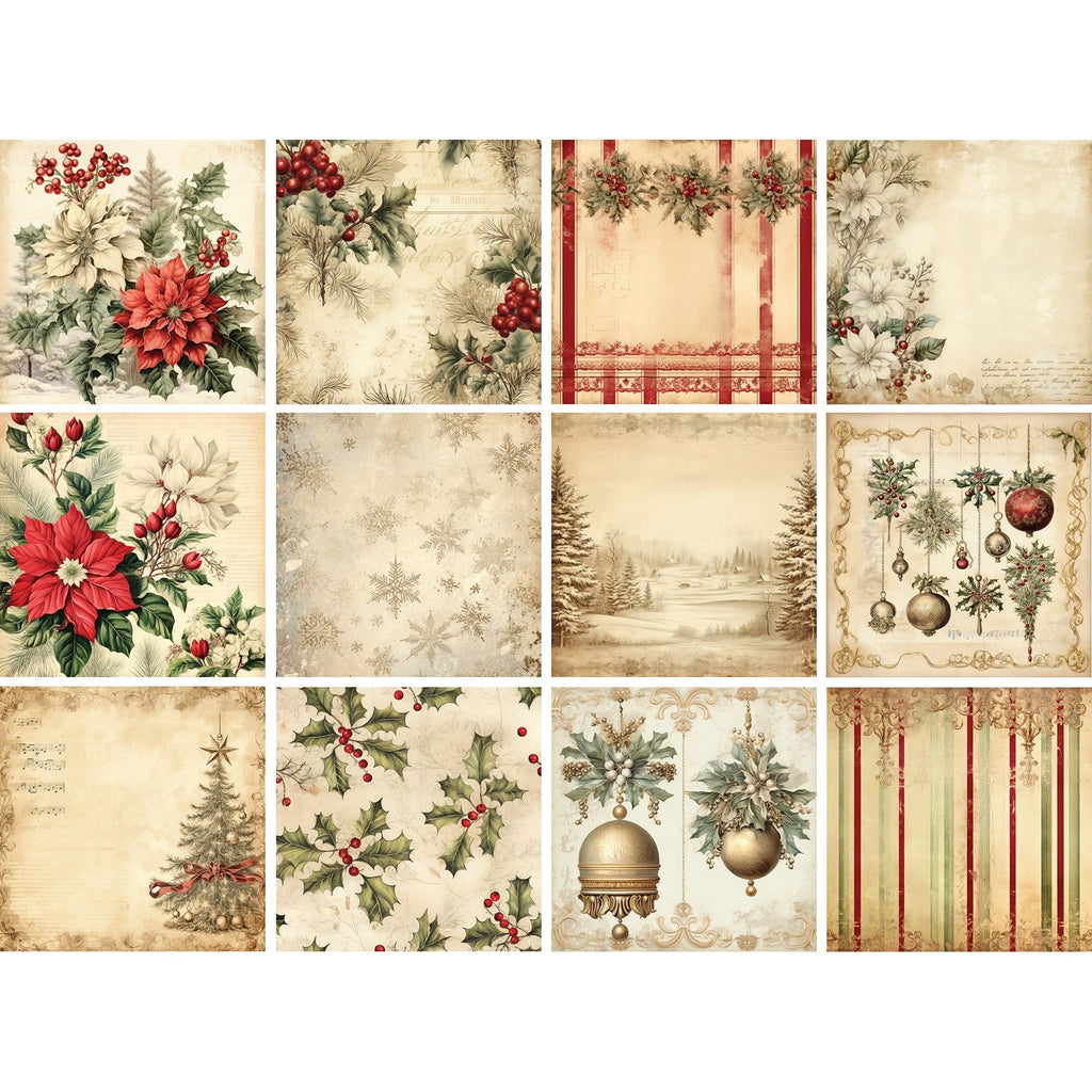 Creative Expressions Vintage Christmas 8x8 Paper Pad cepp0034 sheets