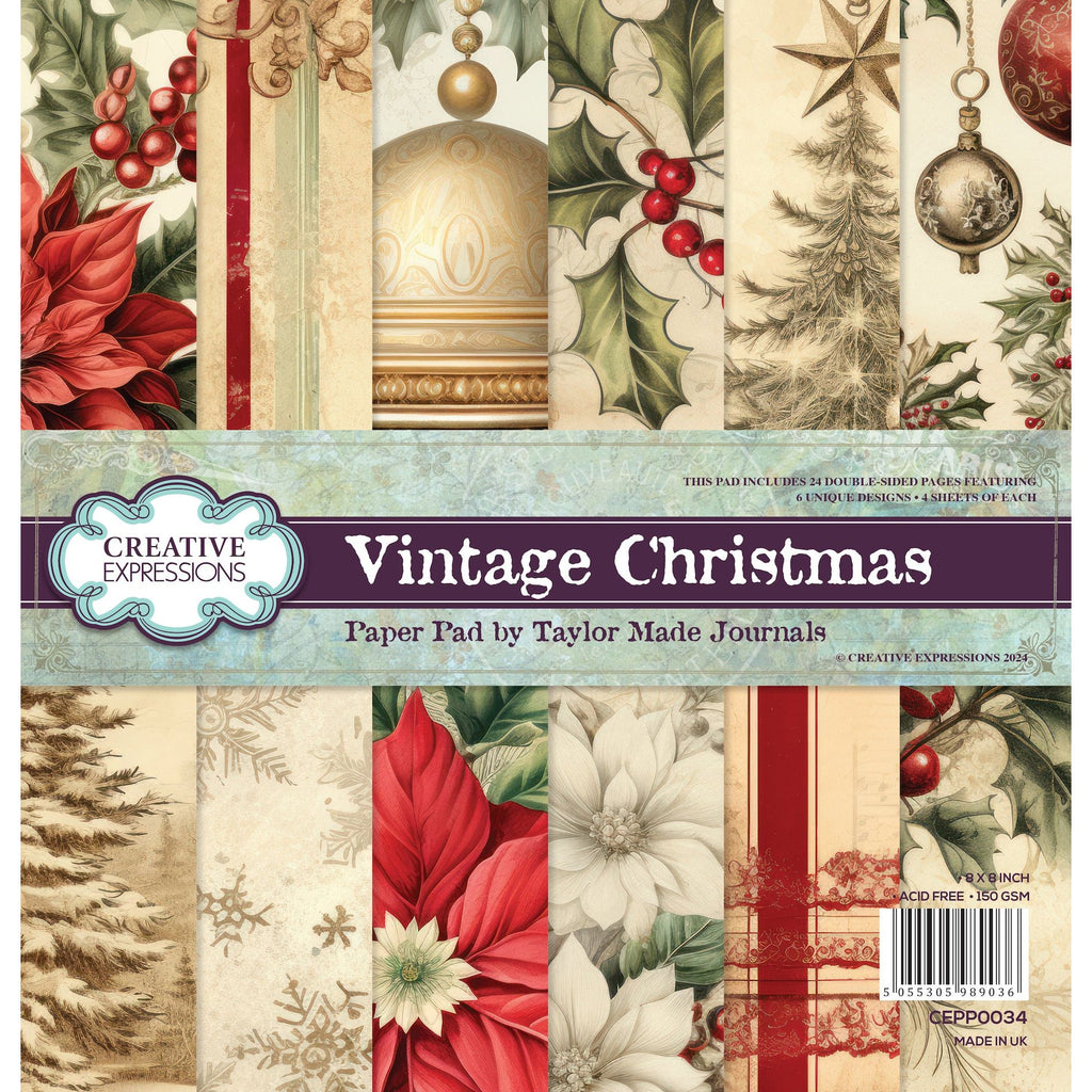 Creative Expressions Vintage Christmas 8x8 Paper Pad cepp0034