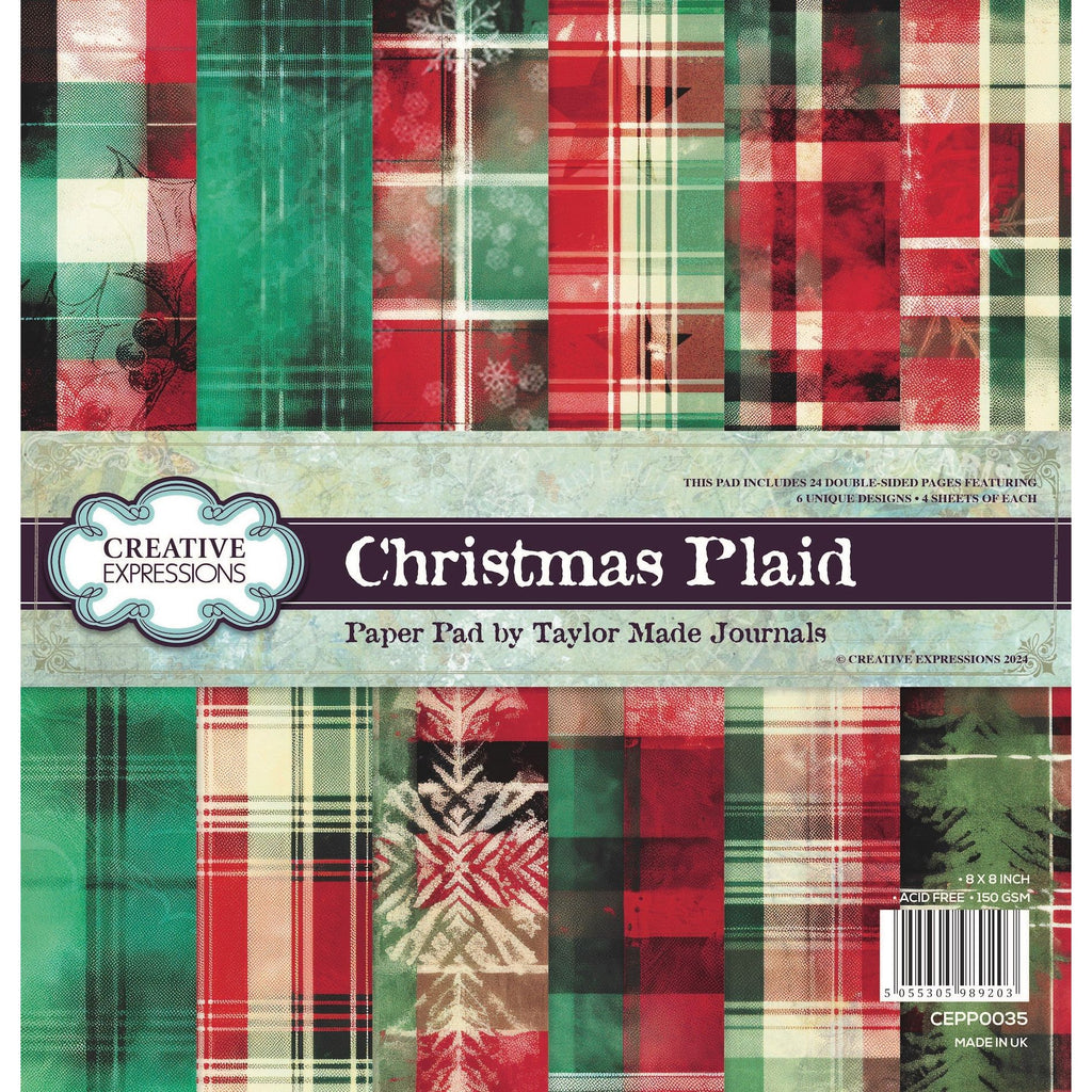 Creative Expressions Christmas Plaid 8x8 Paper Pad cepp0035