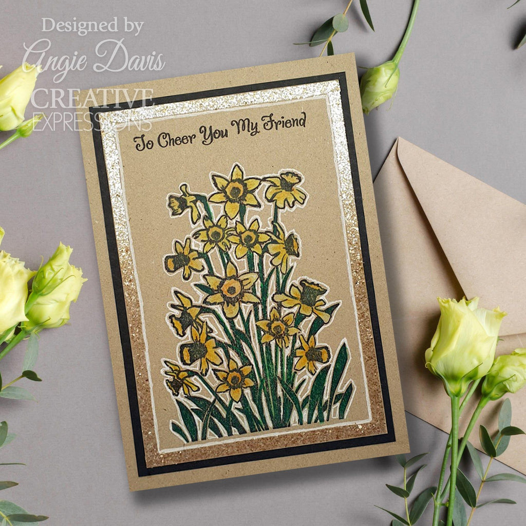 Creative Expressions Daffodil Tapestry Cling Stamp cer055 cheer my friend