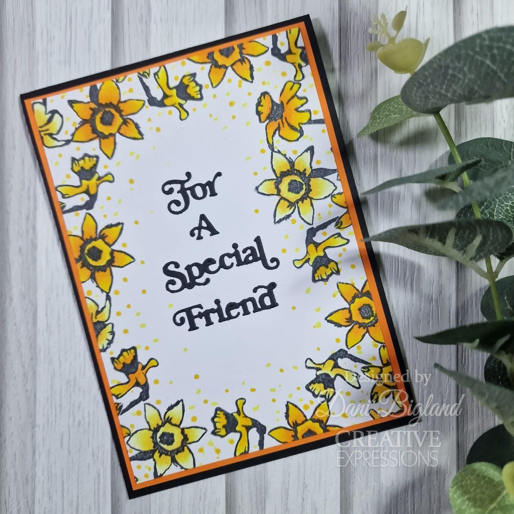 Creative Expressions Daffodil Tapestry Cling Stamp cer055 special friend