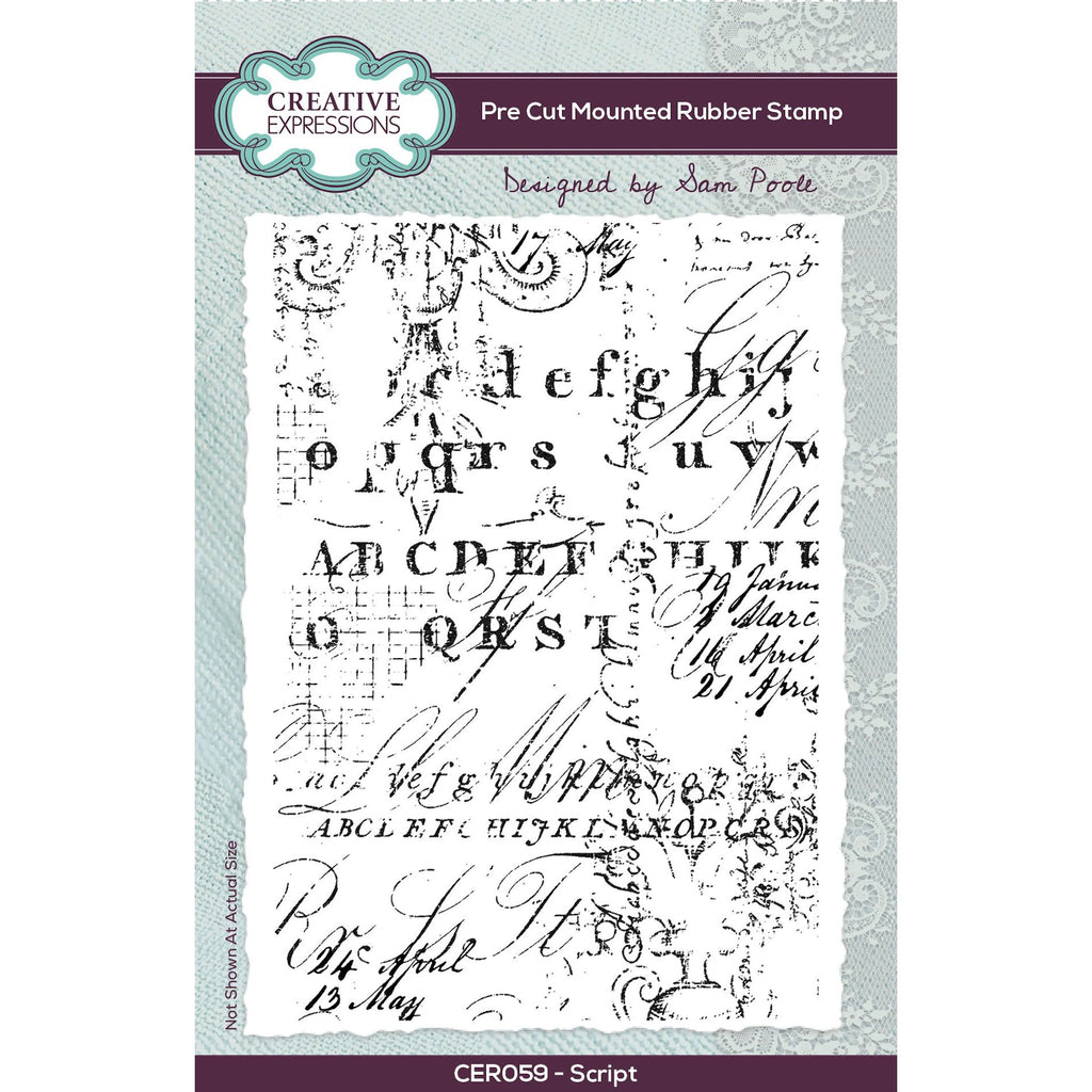 Creative Expressions Script Cling Stamp cer059