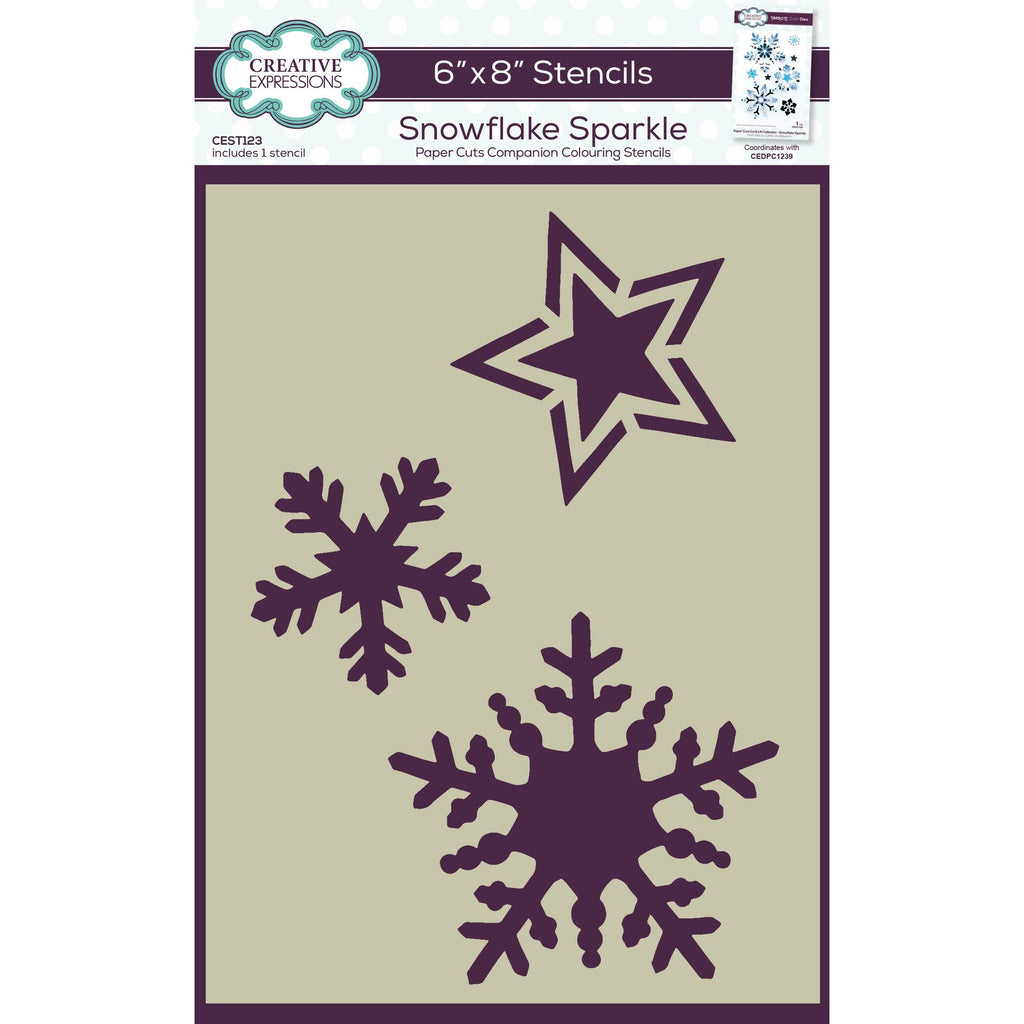 Creative Expressions Snowflake Sparkle Companion Coloring Stencil cest123