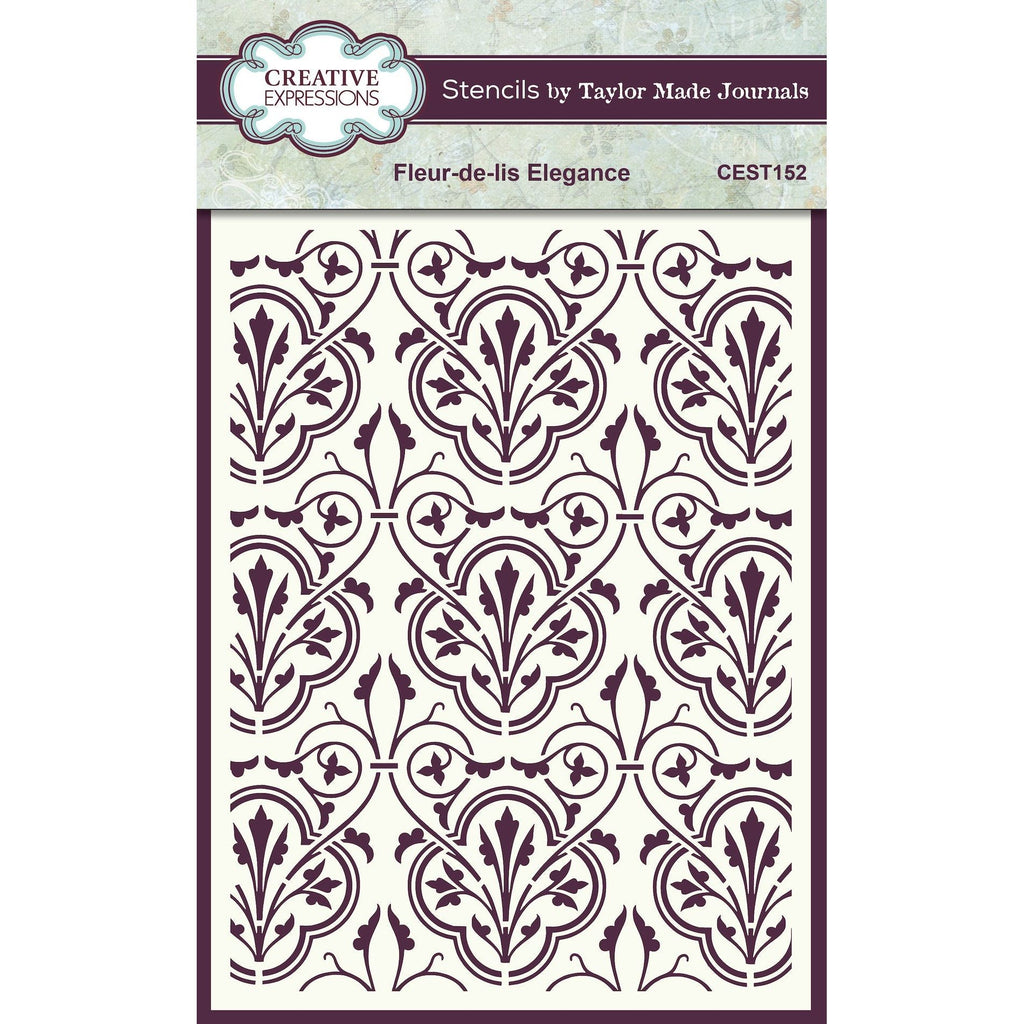 Creative Expressions Fleur-de-Lis Elegance 6x8 Stencil cest152