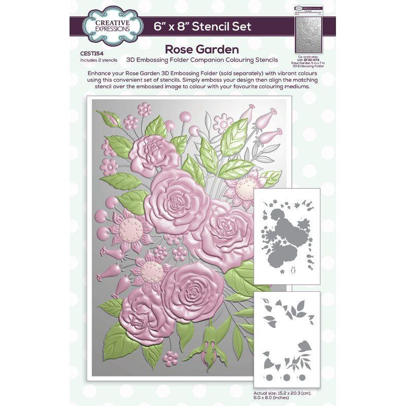 Creative Expressions Rose Garden Companion Coloring Stencil Set cest154