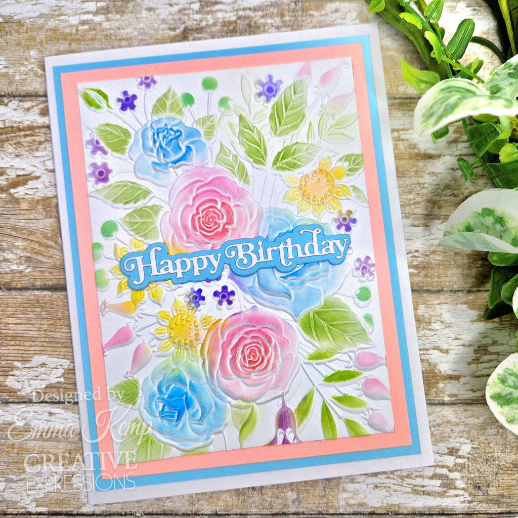 Creative Expressions Rose Garden Companion Coloring Stencil Set cest154 happy birthday