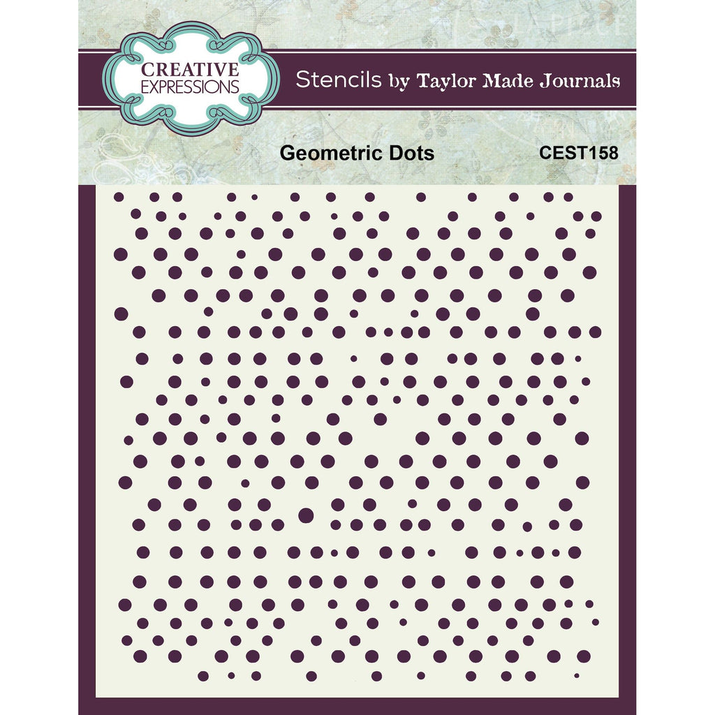 Creative Expressions Geometric Dots 6x6 Stencil cest158