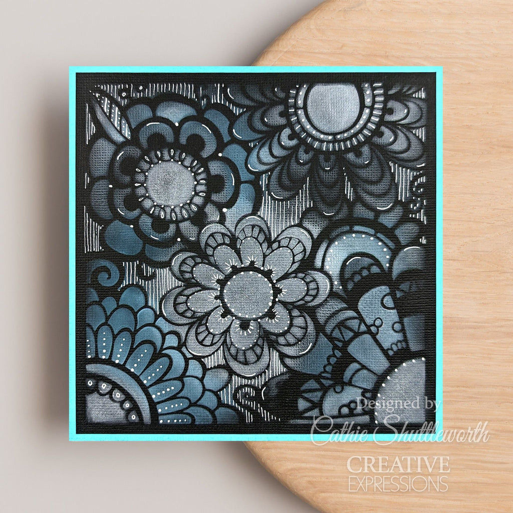 Creative Expressions Designs Flower 6x6 Stencil cest159 floral