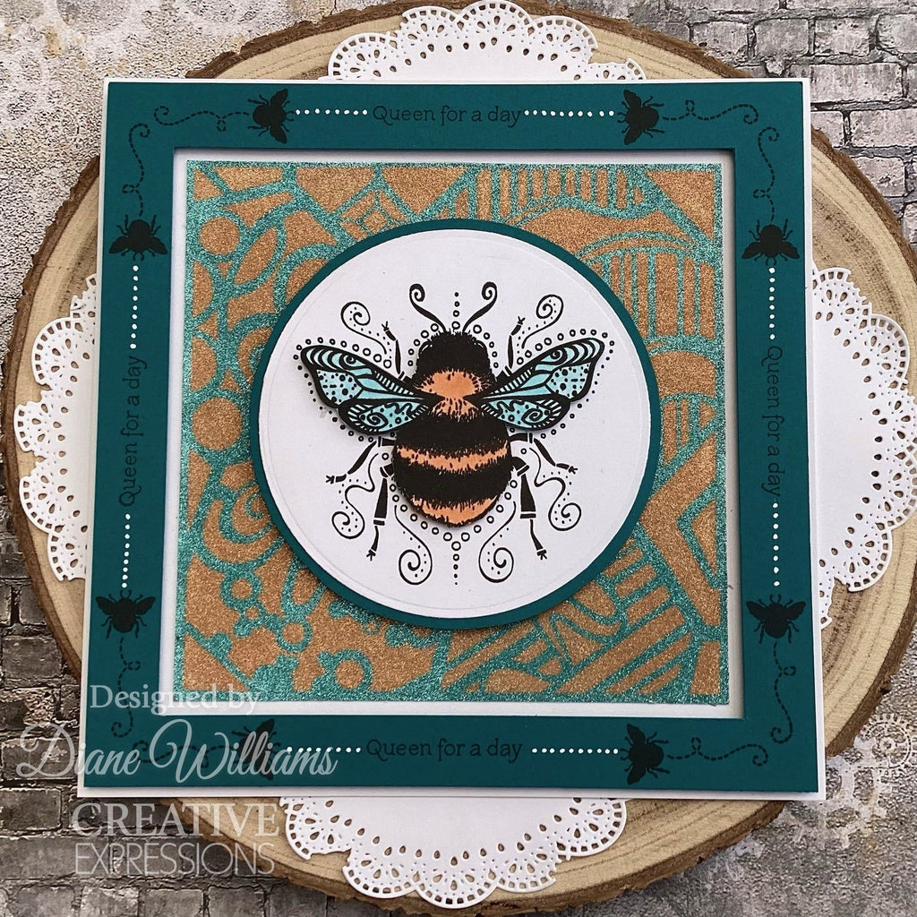 Creative Expressions Designs Honeycomb 6x6 Stencil cest160 queen bee