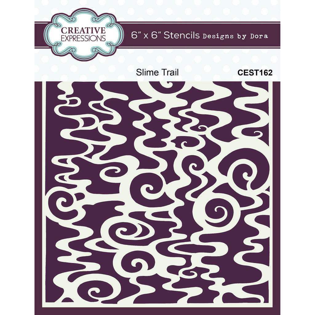 Creative Expressions Designs Slime Trail 6x6 Stencil cest162