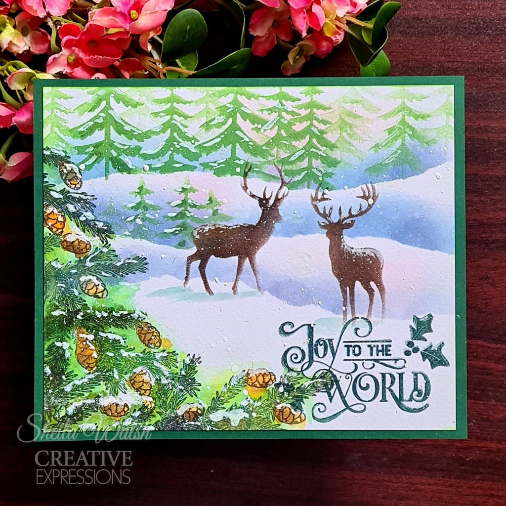 Creative Expressions Woodland Friends 6x6 Stencil cest166 joy to the world