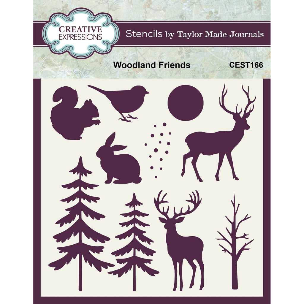 Creative Expressions Woodland Friends 6x6 Stencil cest166