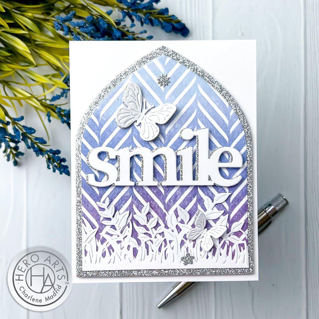 Hero Arts Cling Stamp Abstract Feather Bold Prints cg924 smile