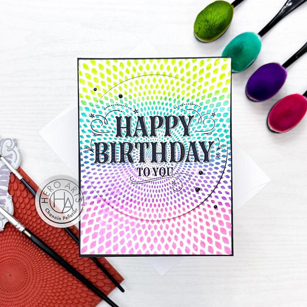 Hero Arts Cling Stamp Abstract Criss Cross Bold Print cg928 happy birthday